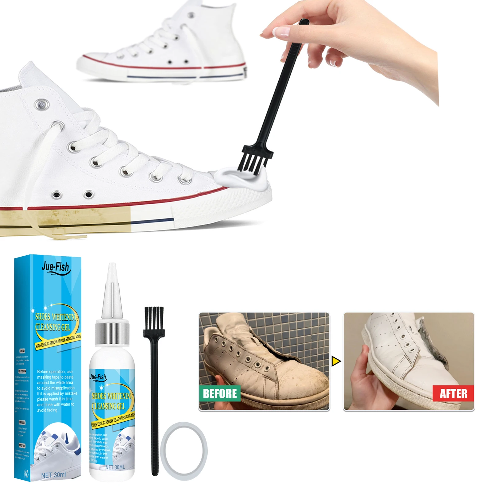 هلام تنظيف الأحذية البيضاء ، م - مراجعة Sneaker Cleaning Kit وسعره